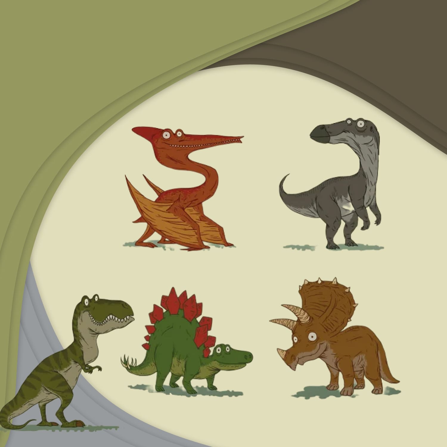 dinosaurs bundle illustrations.