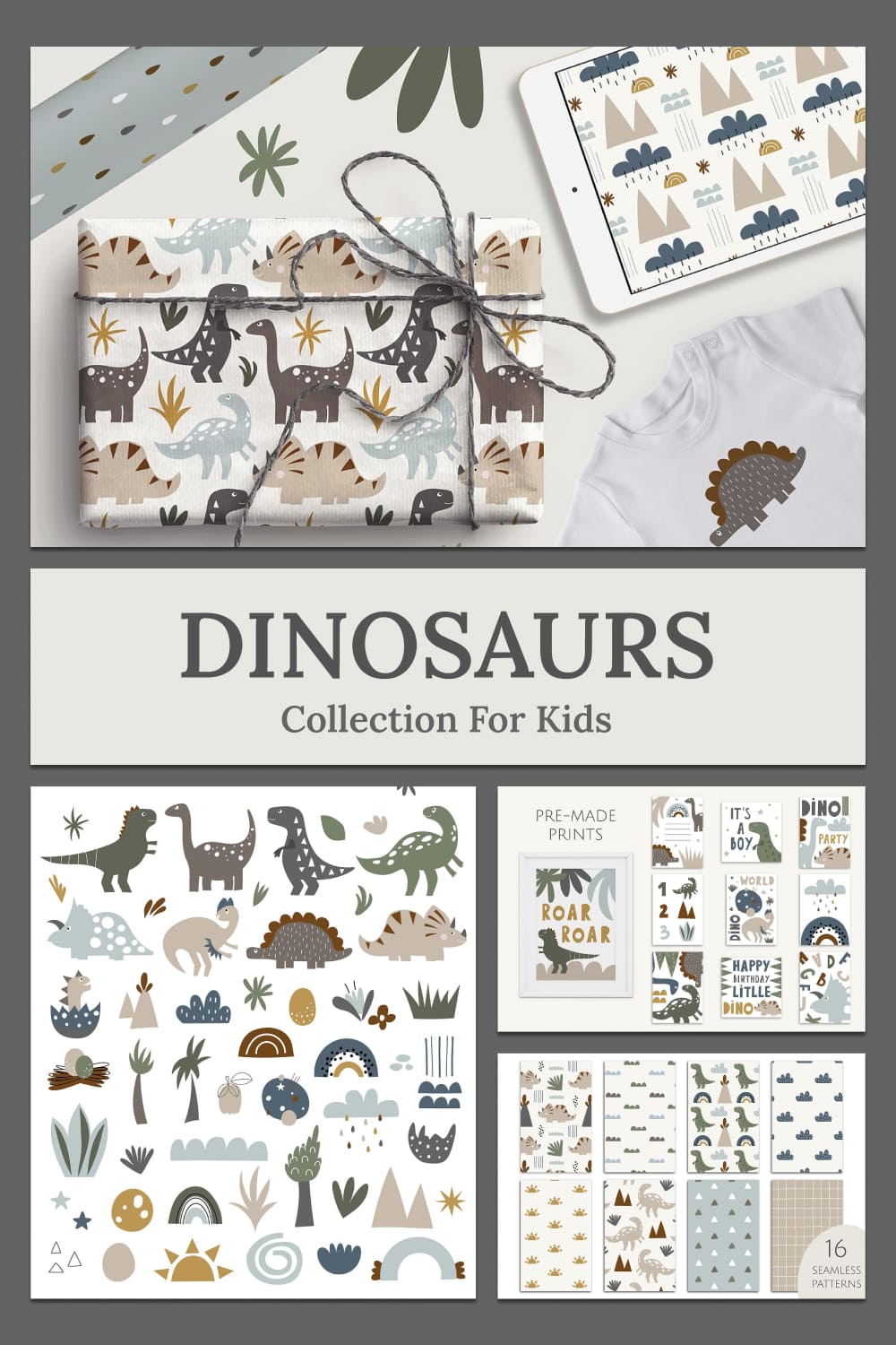 dinosaurs. illustrations collection for kids.