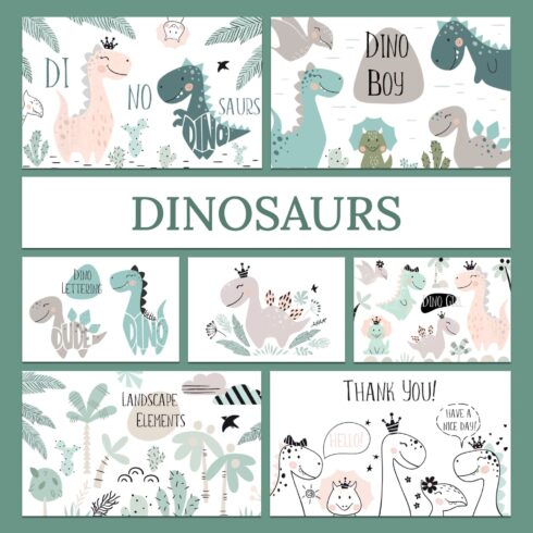 Dinosaurs Illustrations Print Set cover image.