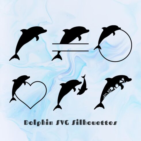 Dolphin SVG Silhouettes - Dolphin Clipart cover image.