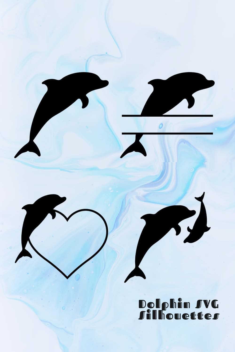 Dolphin SVG Silhouettes - Dolphin Clipart pinterest image.