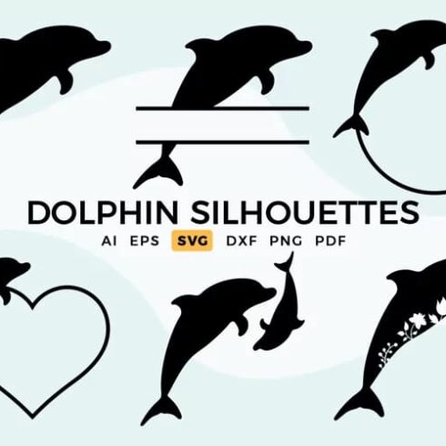 Dolphin SVG Silhouettes - Dolphin Clipart | MasterBundles