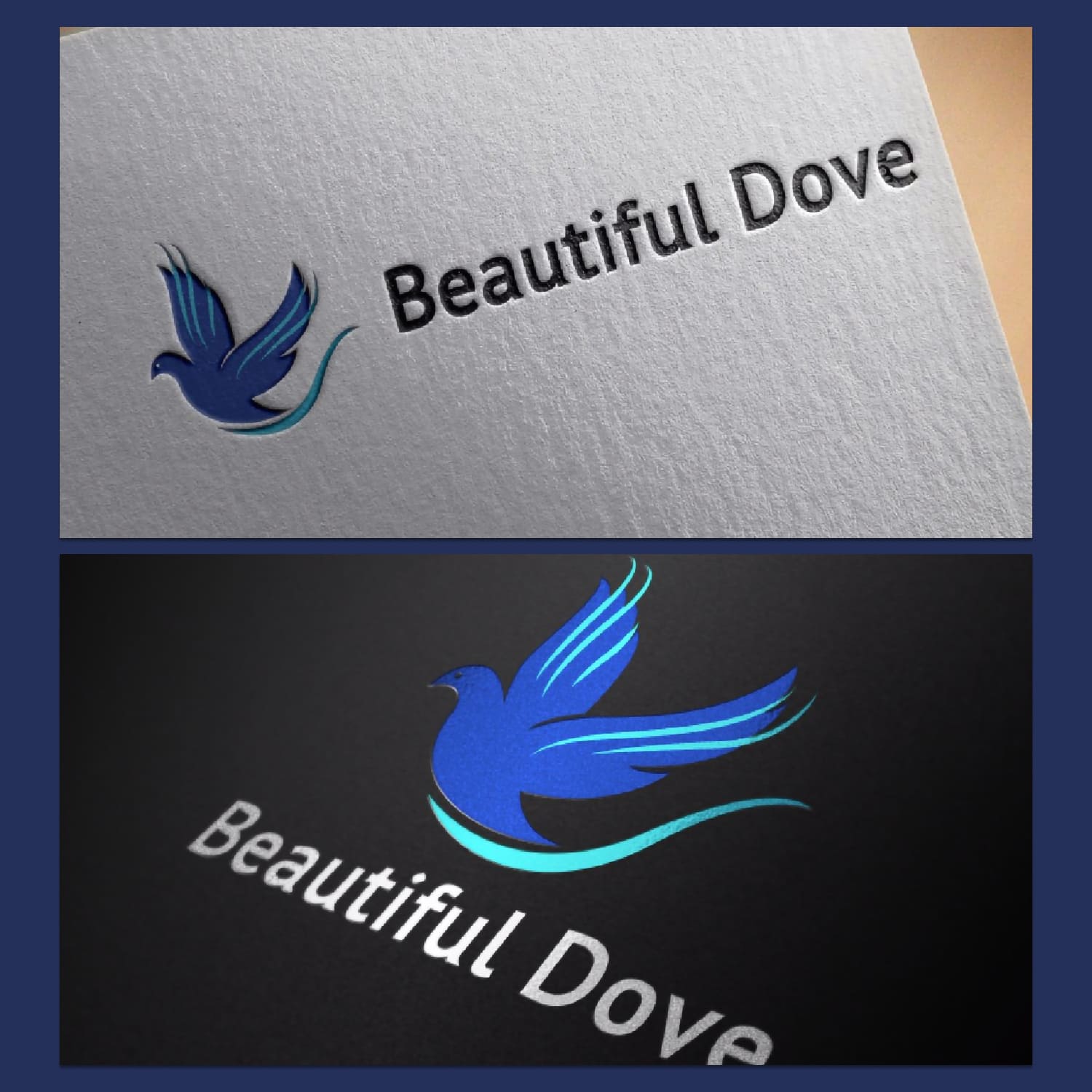 Dove Bird Logo Beautiful Fly Wings Template preview image.