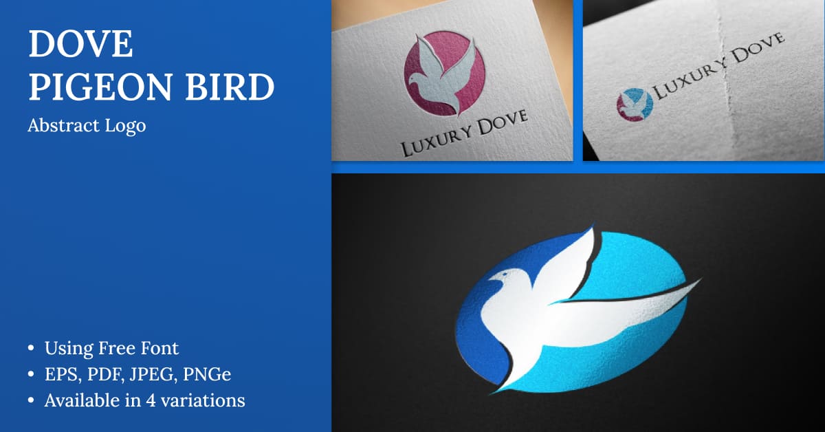 dove pigeon bird abstract logo.