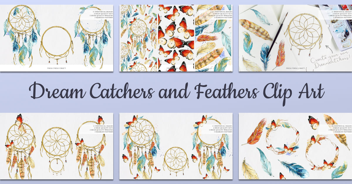 dream catchers and feathers clip art.