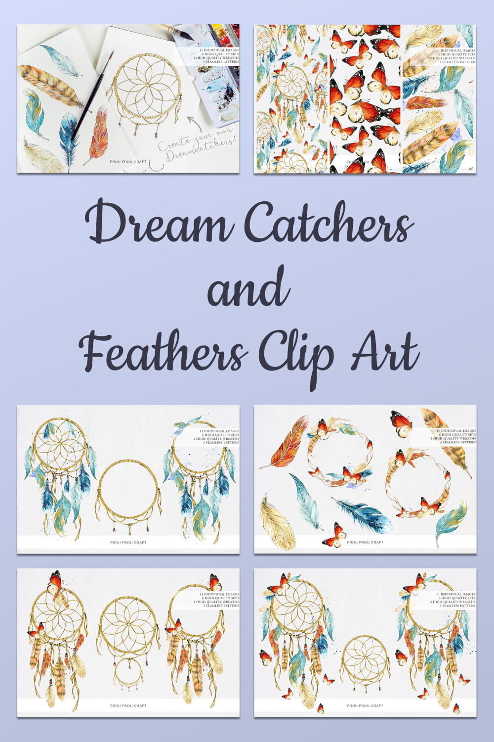 dream catchers and feathers illustrations.