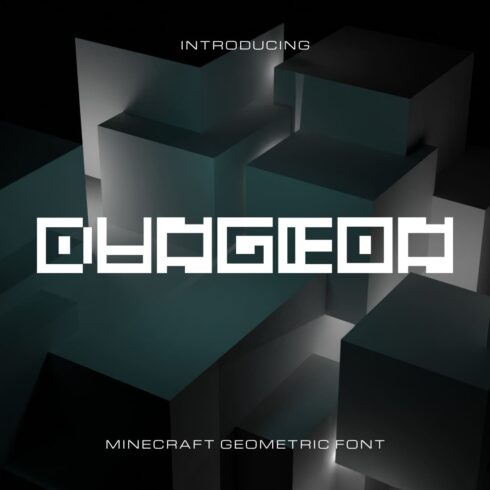 Dungeon minecraft geometric font main cover by MasterBundles.