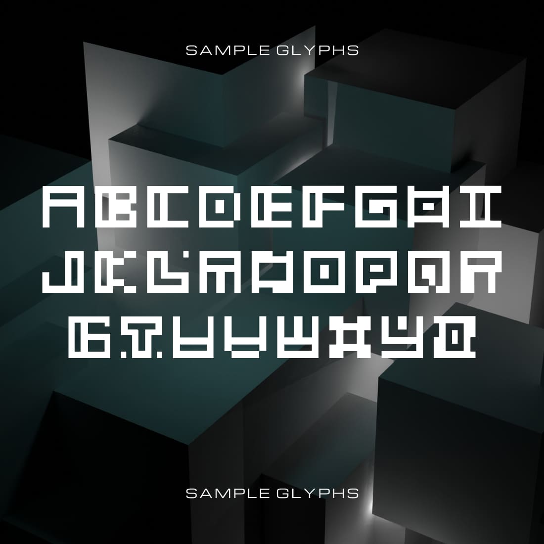 Dungeon minecraft geometric font preview image.