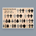 Cross Earrings SVG Bundle, Cross Template For Laser Cut cover.