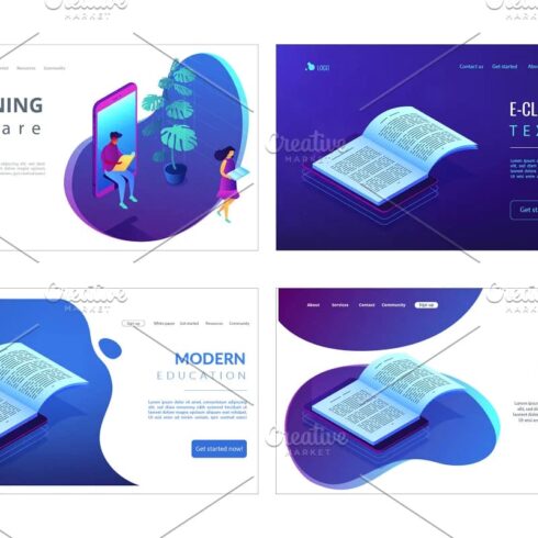 Education Isometric Landing Pages | Master Bundles