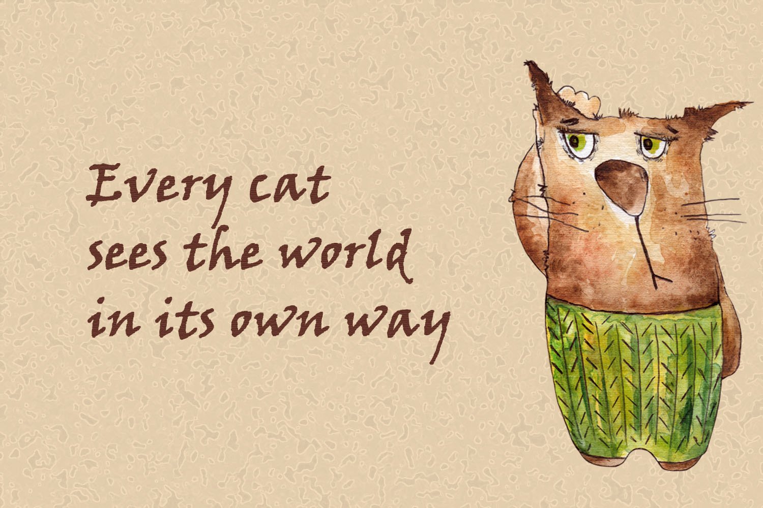 emotional cats clipart watercolors quote.