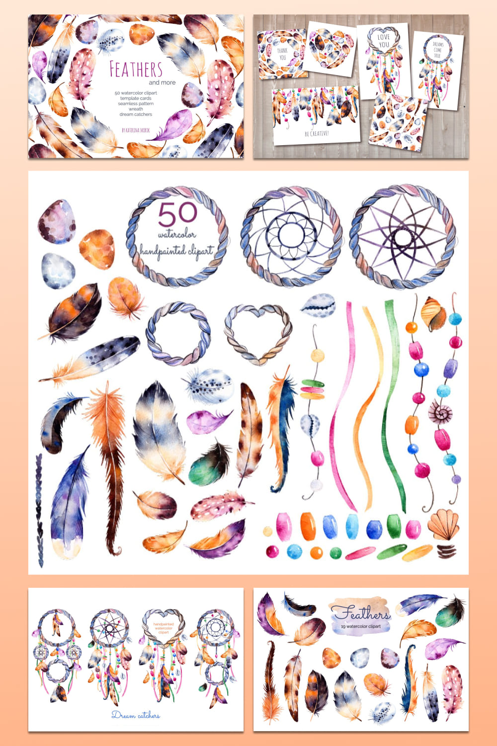 feathers and dream catchers graphics.