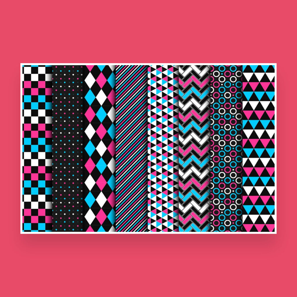 Geometric Seamless Color Patterns – MasterBundles