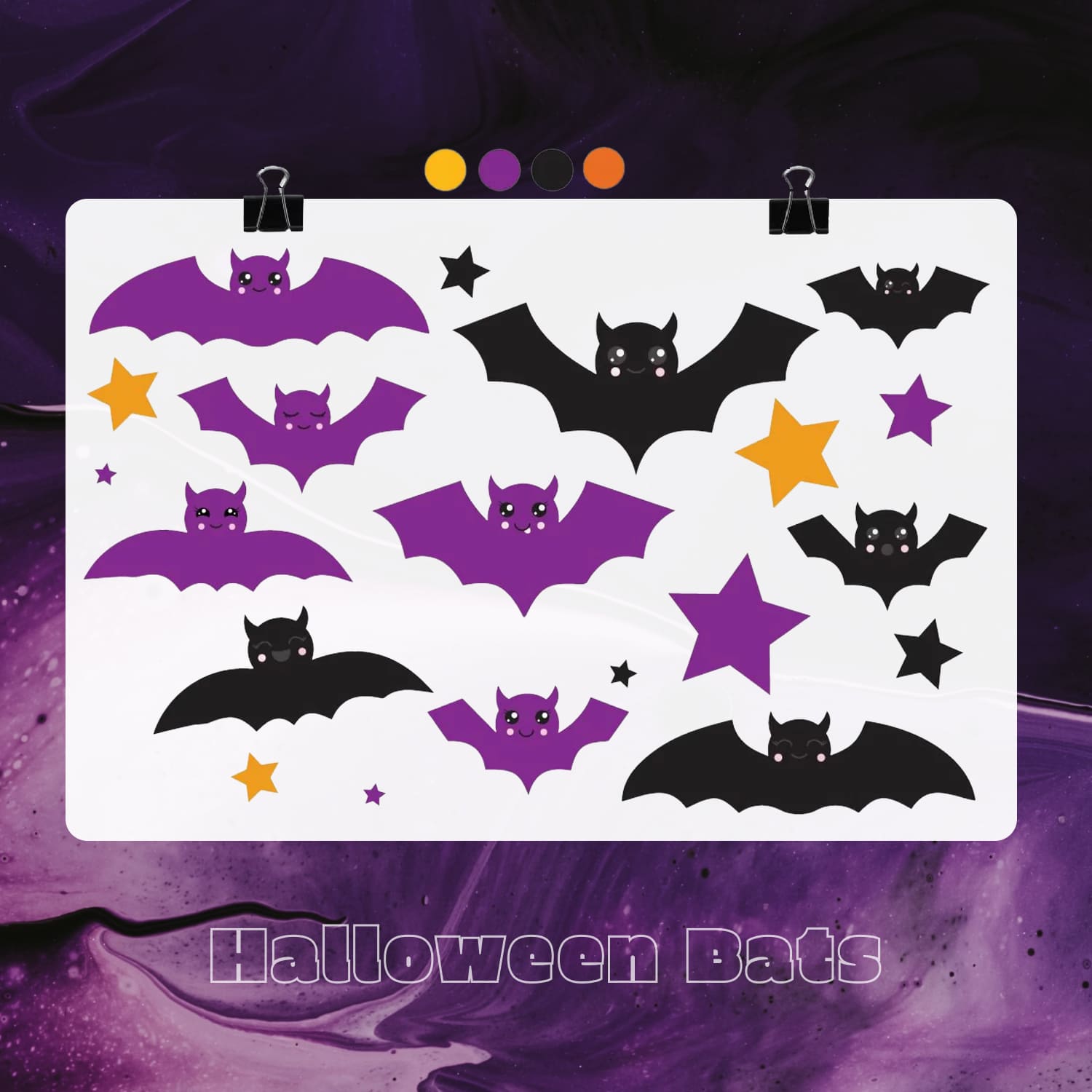 Halloween Bats Graphics and Illustrations cover image.