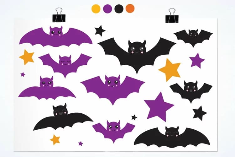 halloween bats illustartions.