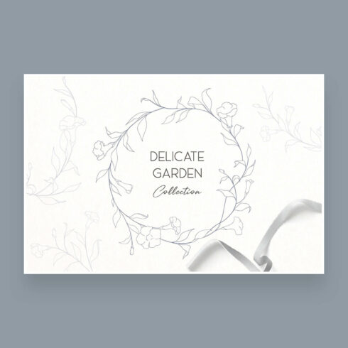 hand drawn botanical delicate garden cover image.