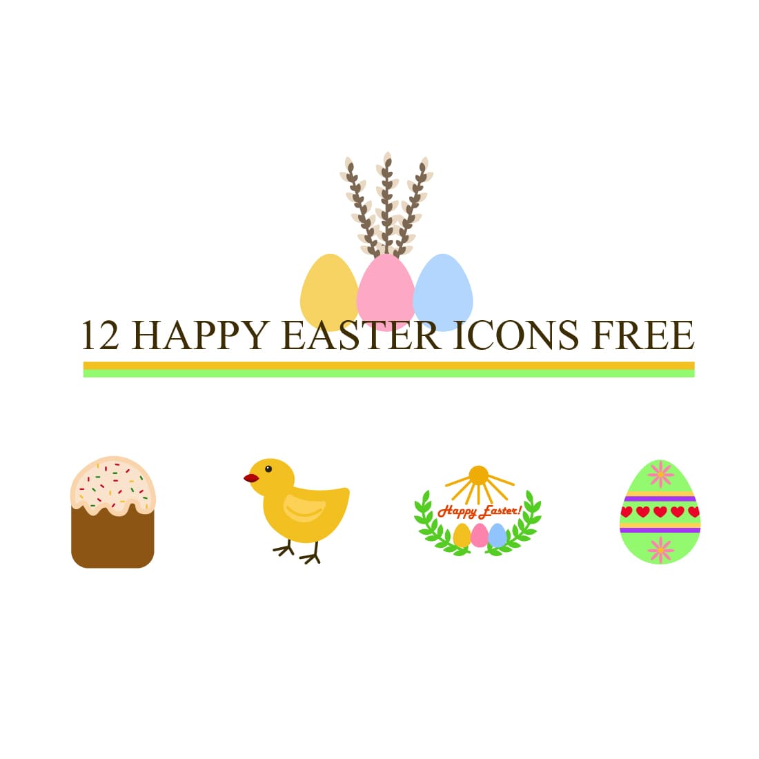 Happy Easter Icons Free 03.
