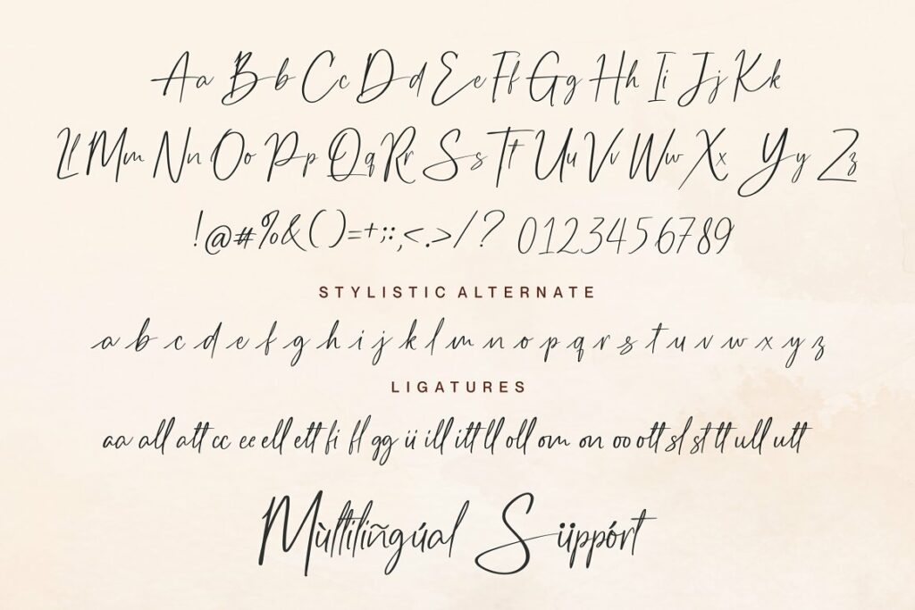 Heartcraft font alphabet.