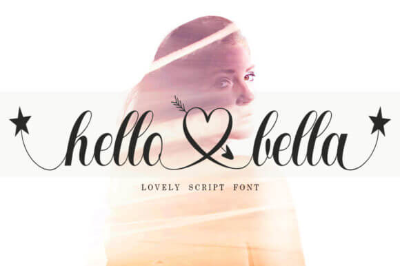 hello bella romantic and whimsical handwritten font pinterest image.