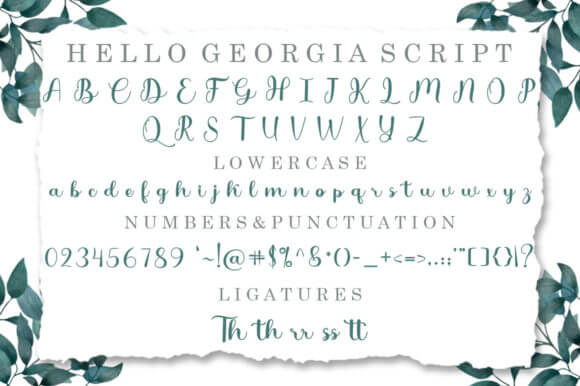 hello georgia adaptable and graceful handwritten font all sans serif symbols example.