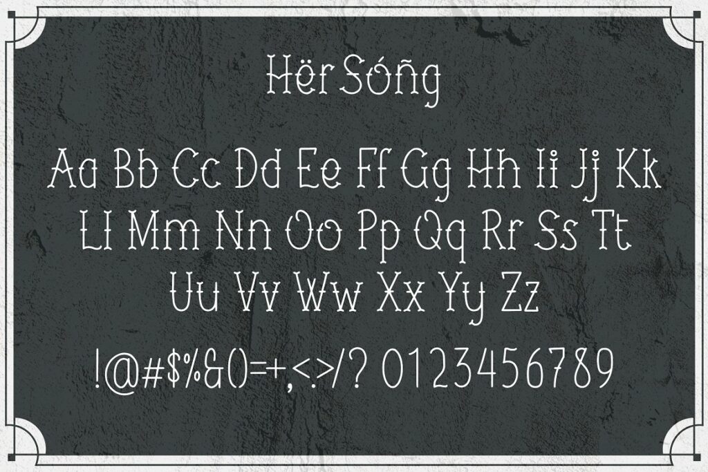 Her song font alphabet.