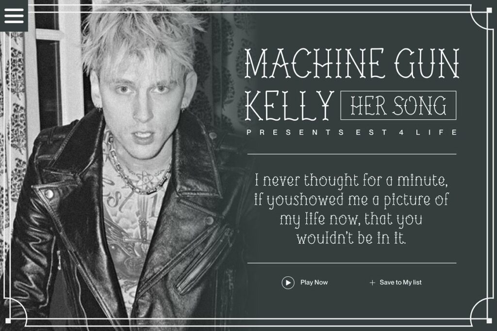 Her song font Machine Gun Kelly.