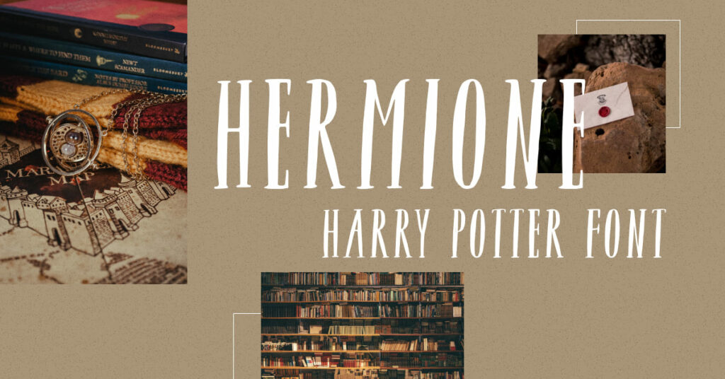 Hermione harry potter font Facebook collage image by MasterBundles.