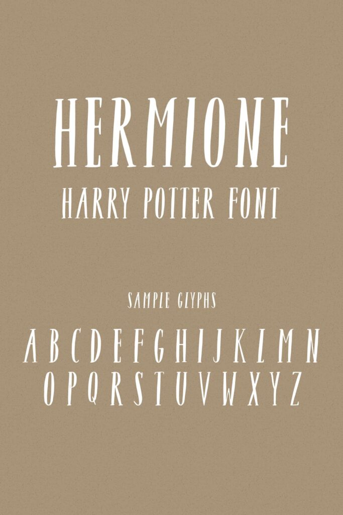 Hermione harry potter font MasterBundles Pinterest sample glyphs.