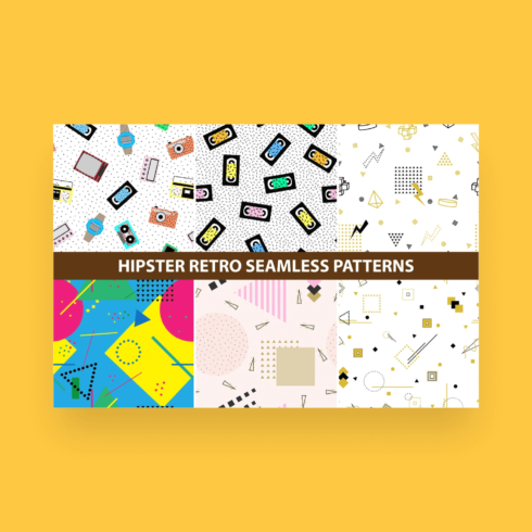 hipster retro seamless patterns cover image.