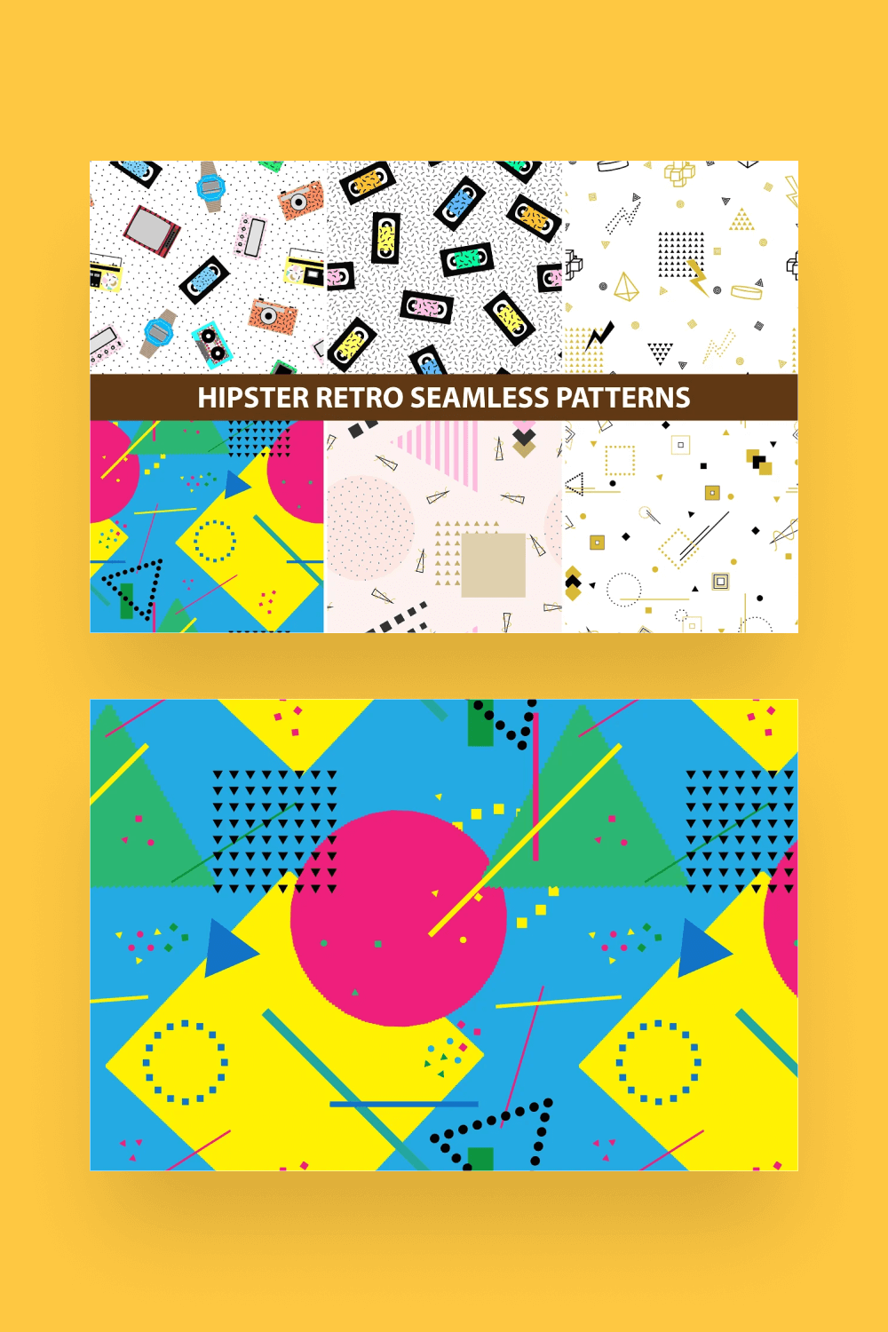 hipster retro seamless patterns