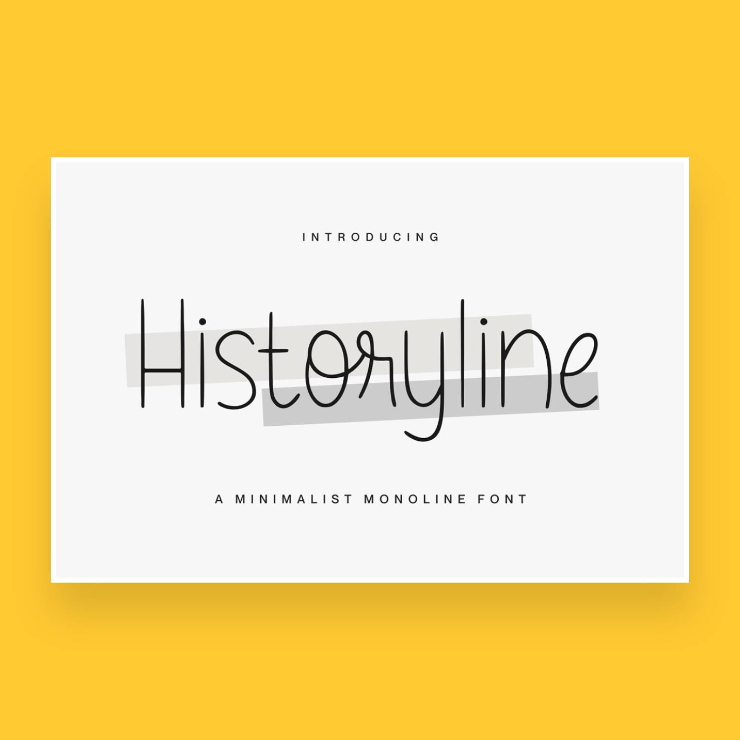 Historyline minimalist monoline font main cover.