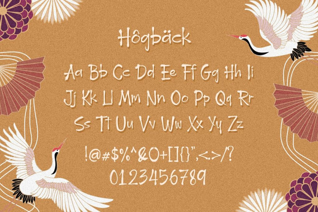 Hogback font alphabet.
