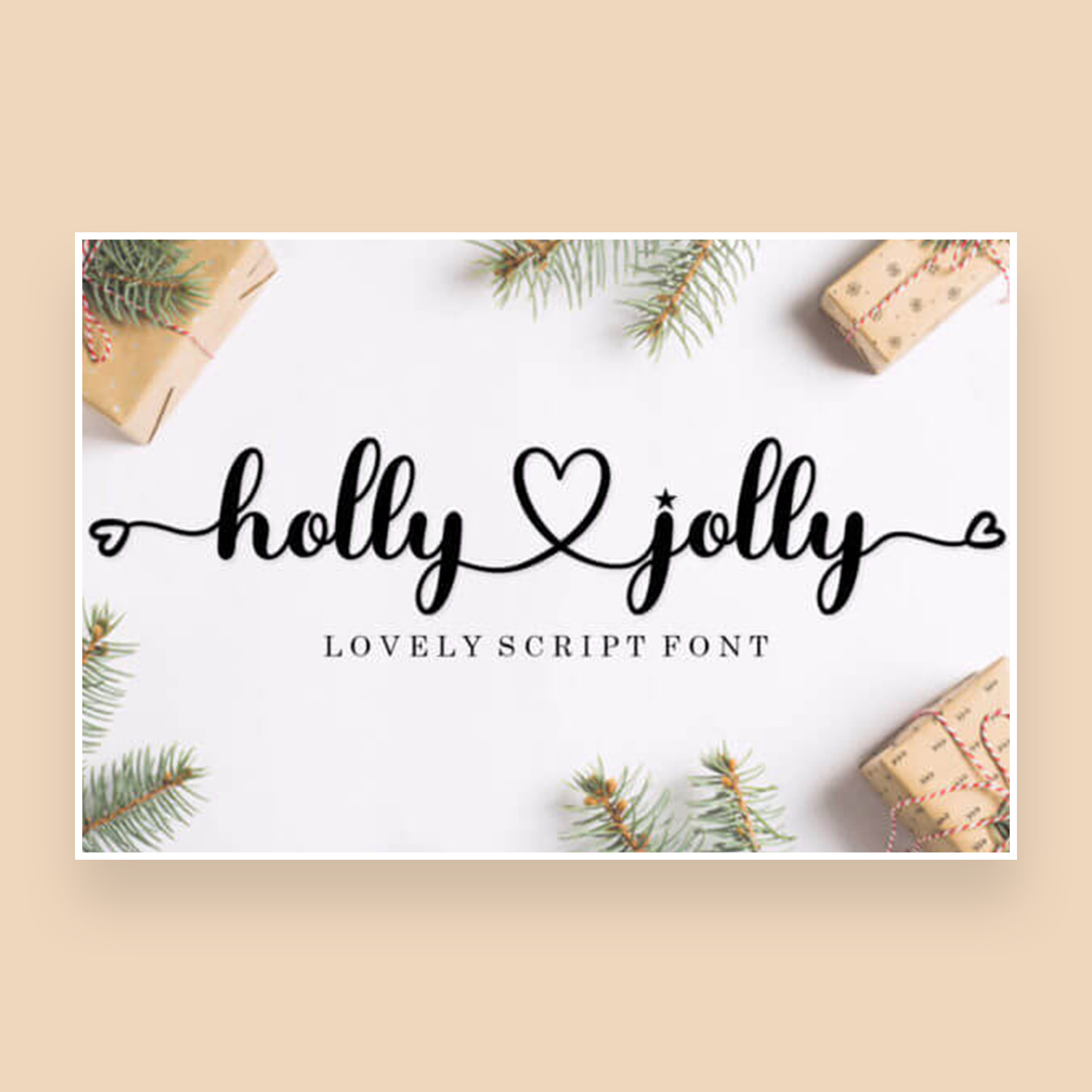 holly jolly romantic and sweet calligraphy font cover image.