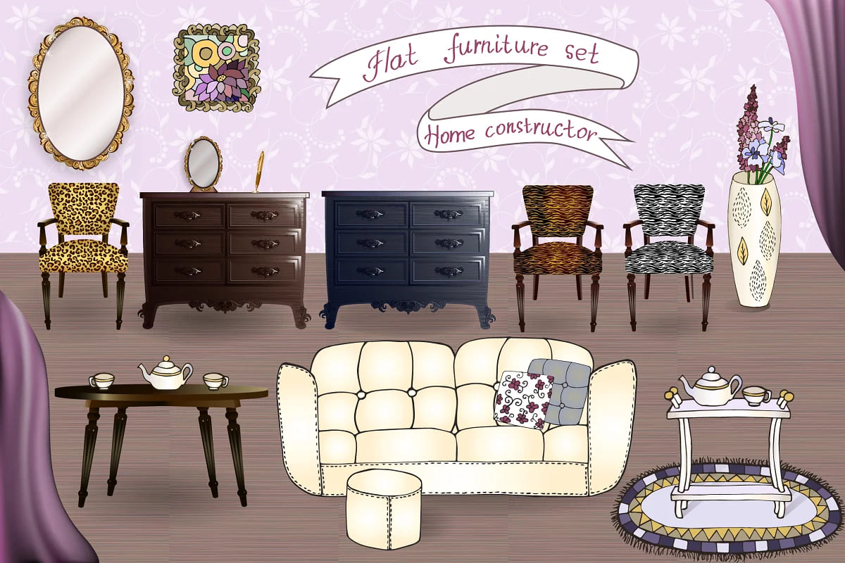 home interior furniture set.