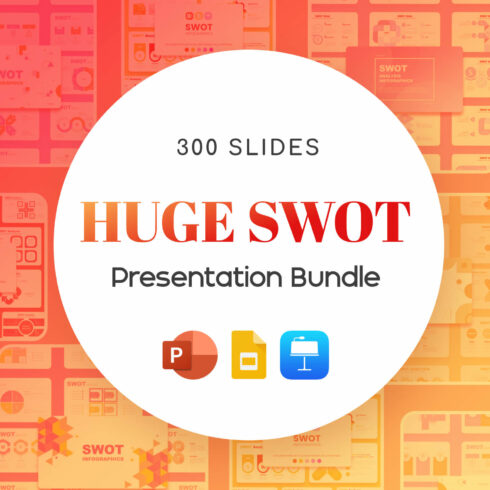 huge swot presentation bundle 300 slides cover image.