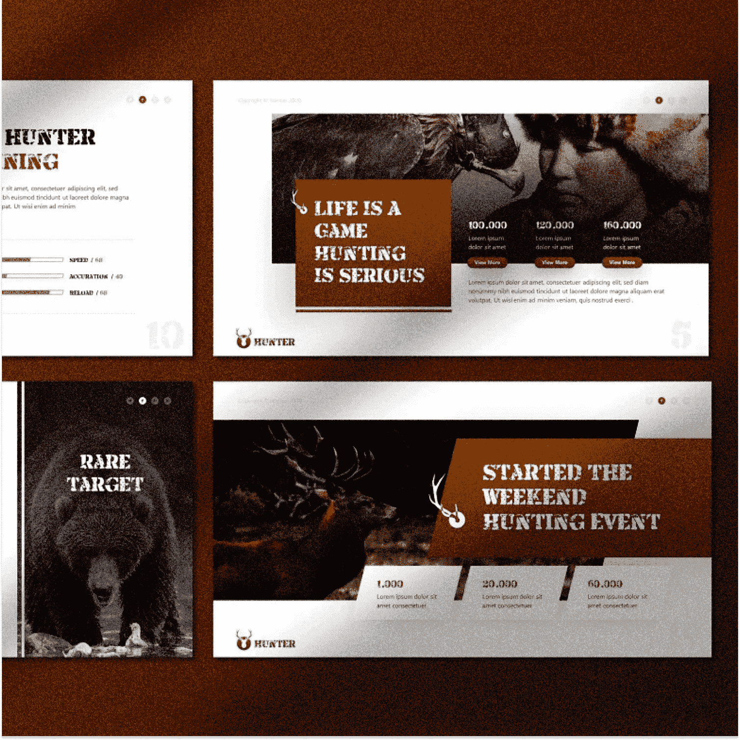 Hunter Hunting - Powerpoint Template Cover Image.