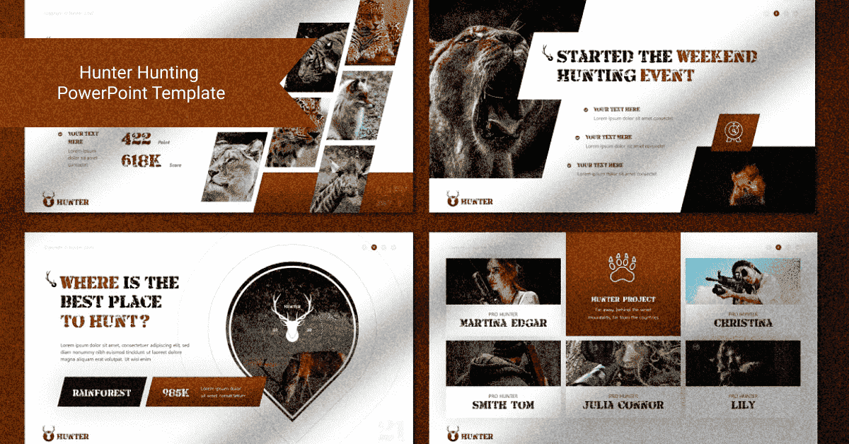 Hunter Hunting - Powerpoint Template - "Where Is The Best Place To Hunt".