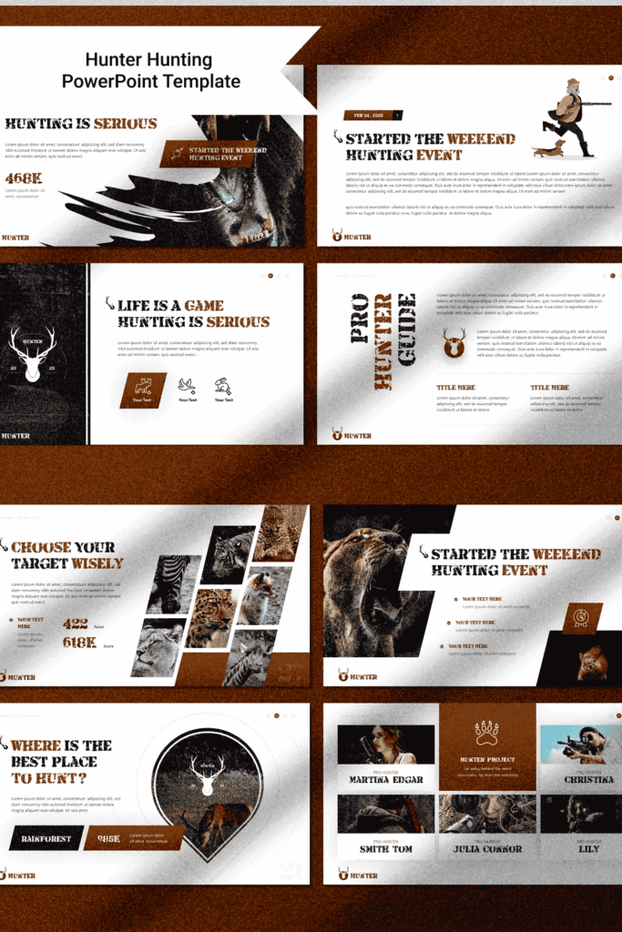 Hunter Hunting PowerPoint Template – MasterBundles