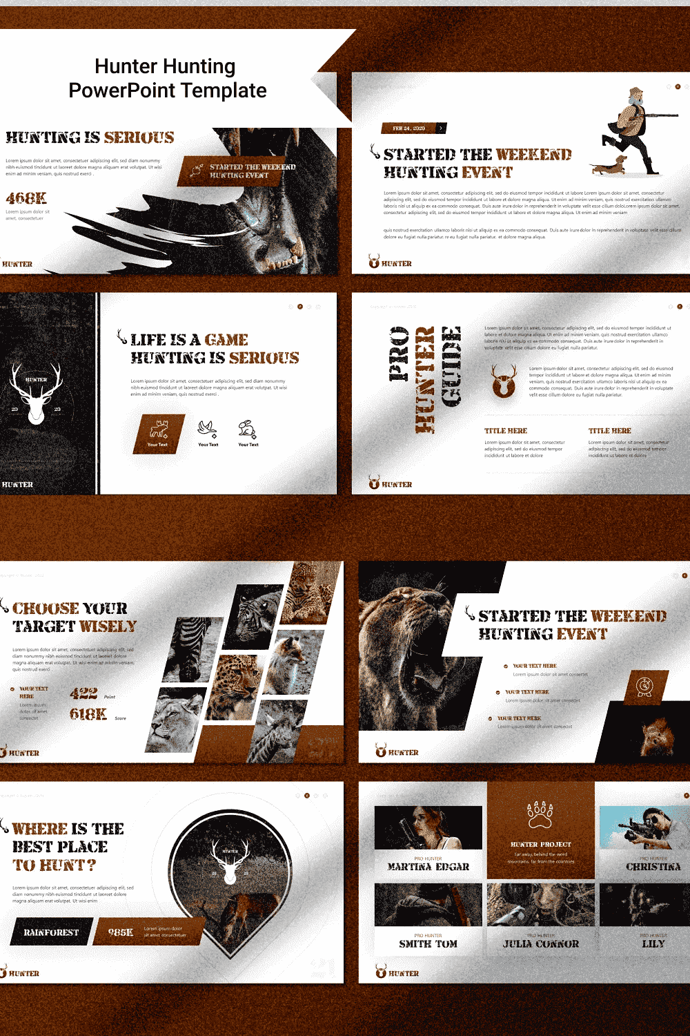 Hunter Hunting - Powerpoint Template - "Life Is A Game, Hunting Is Serious".