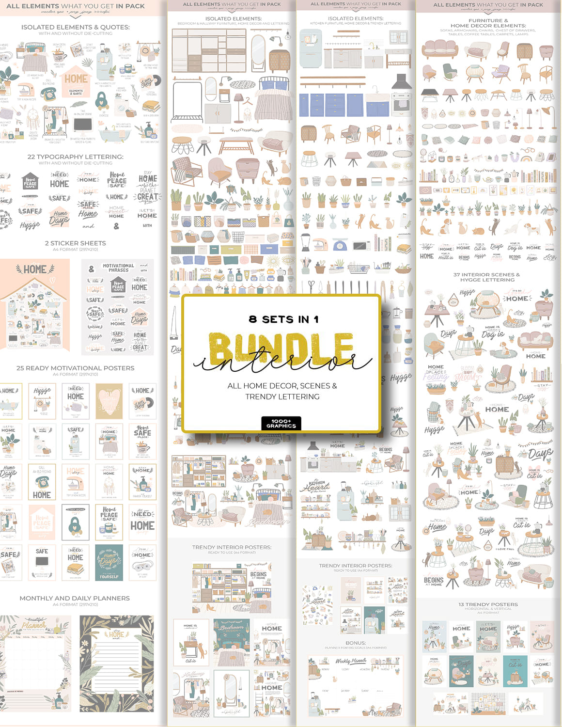 Interior and Home Decor Bundle pinterest image.