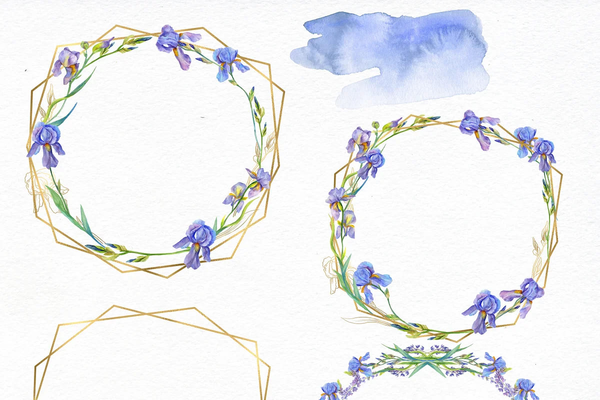 iris flower wreaths.