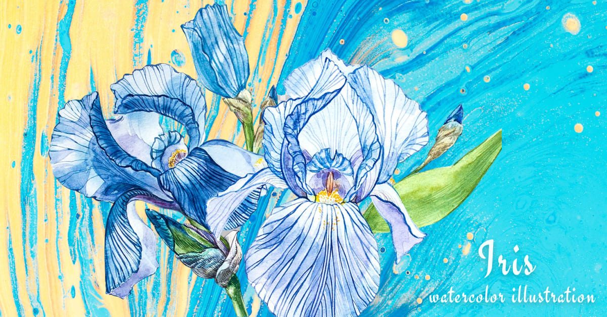 iris watercolor illustration for your ideas.
