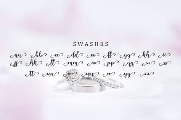jawelery modern dazzling handwritten font swashes example.