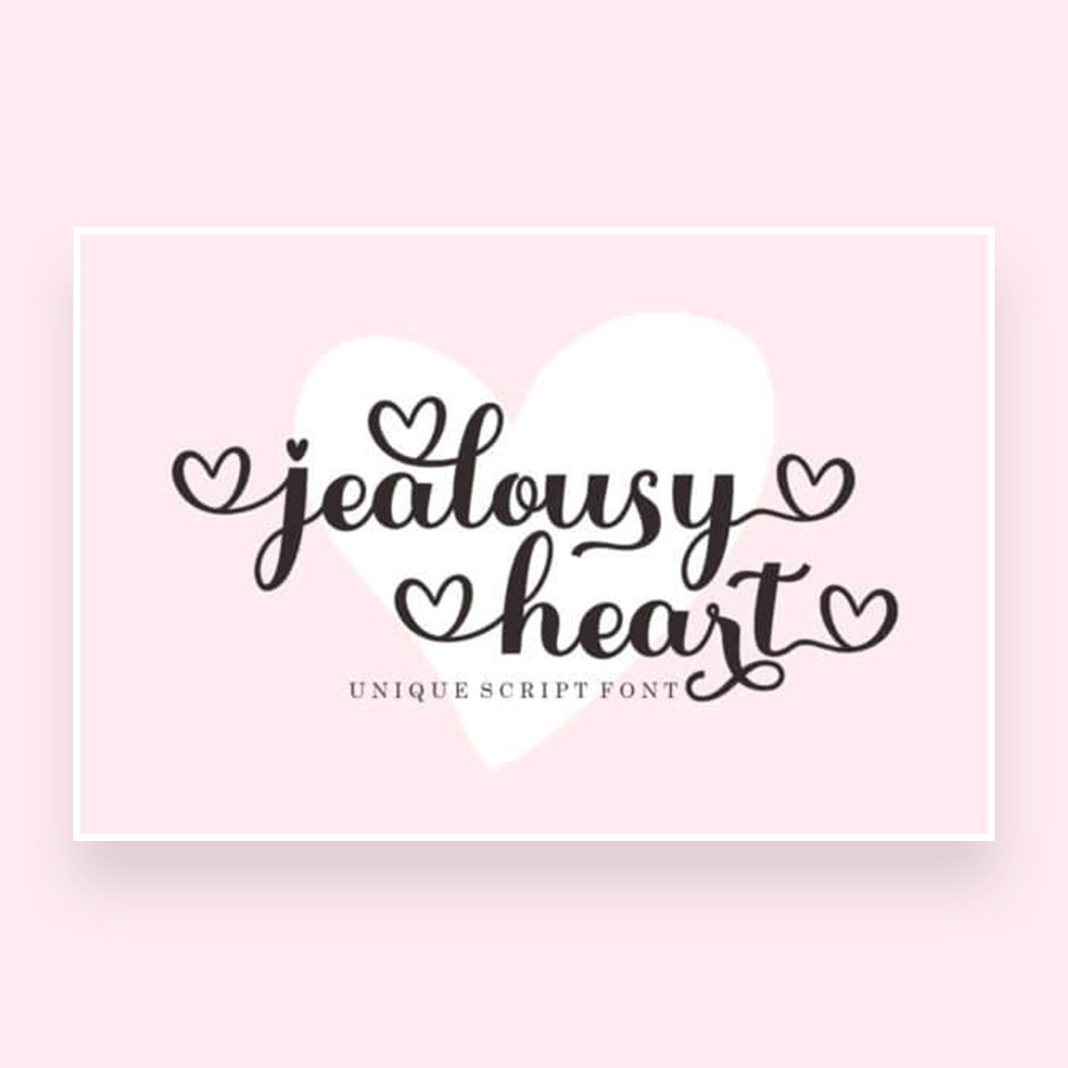 jealousy heart romantic and sweet calligraphy font cover image.