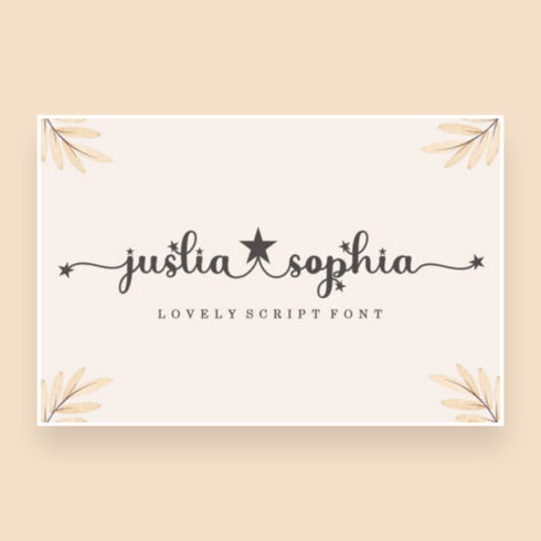 juslia sophia romantic and sweet calligraphy font cover image.
