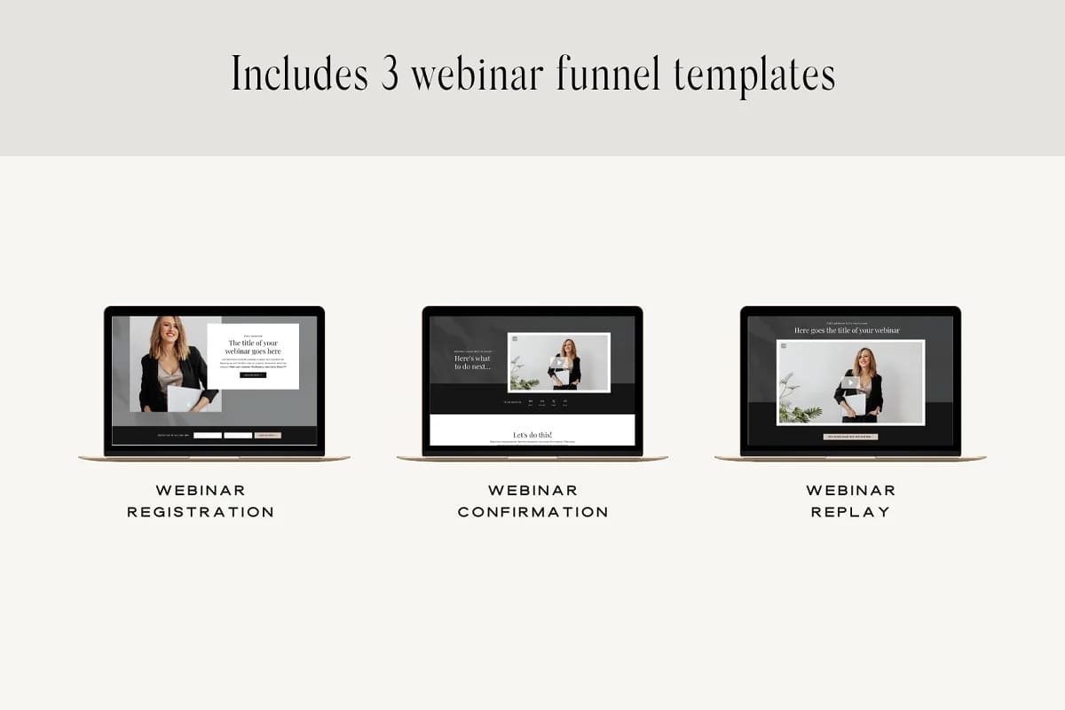 kajabi template webinar bundle, funnel templates.