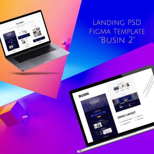 Landing PSD Figma Template "Busin 2" cover image.