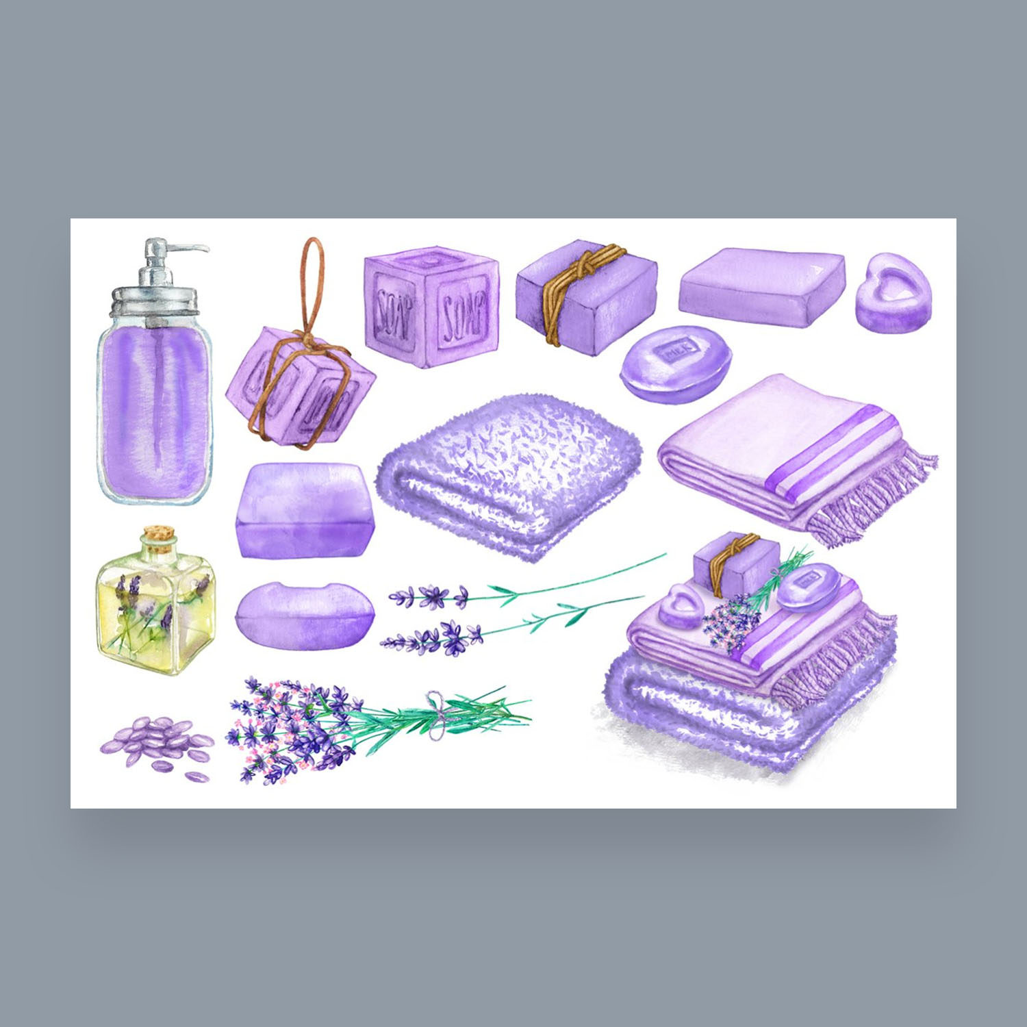 Lots of things for lavender soap spa set.