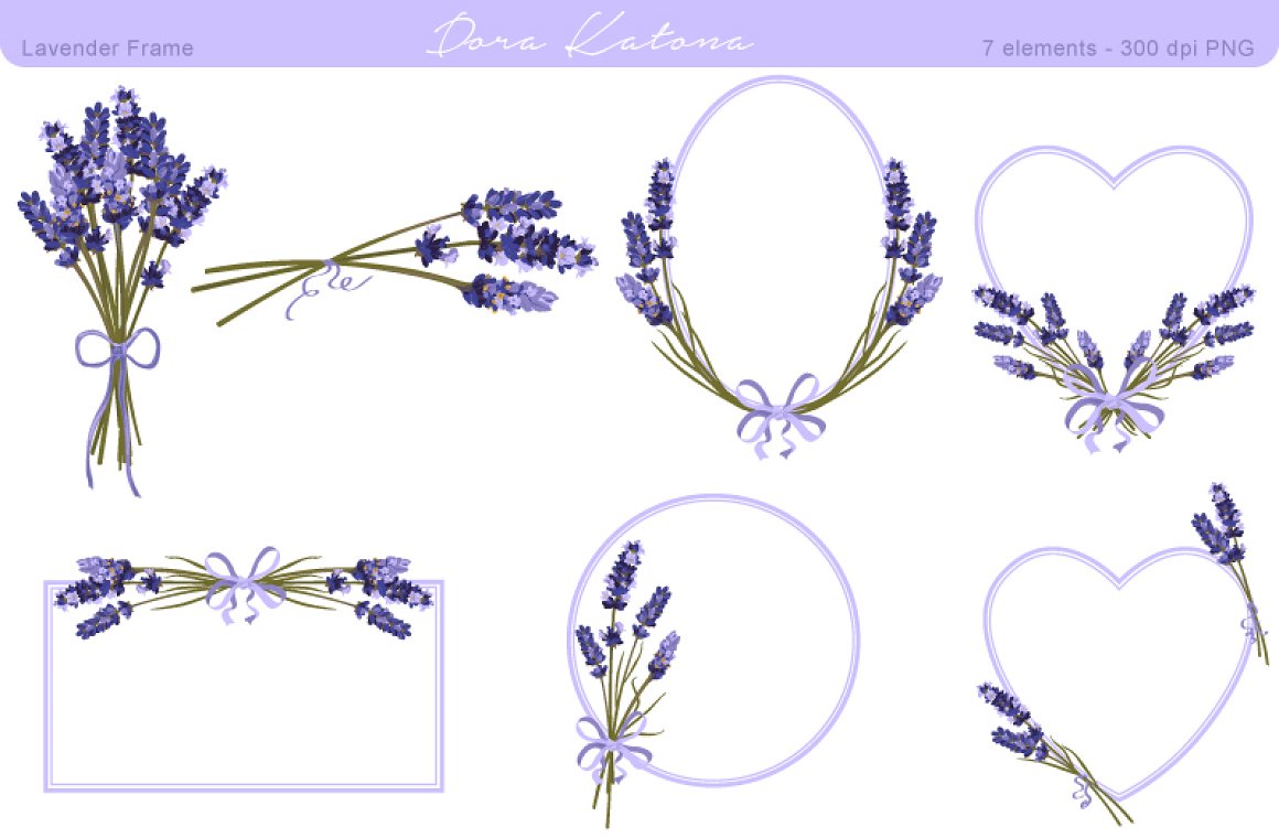 lavender flower border clipart