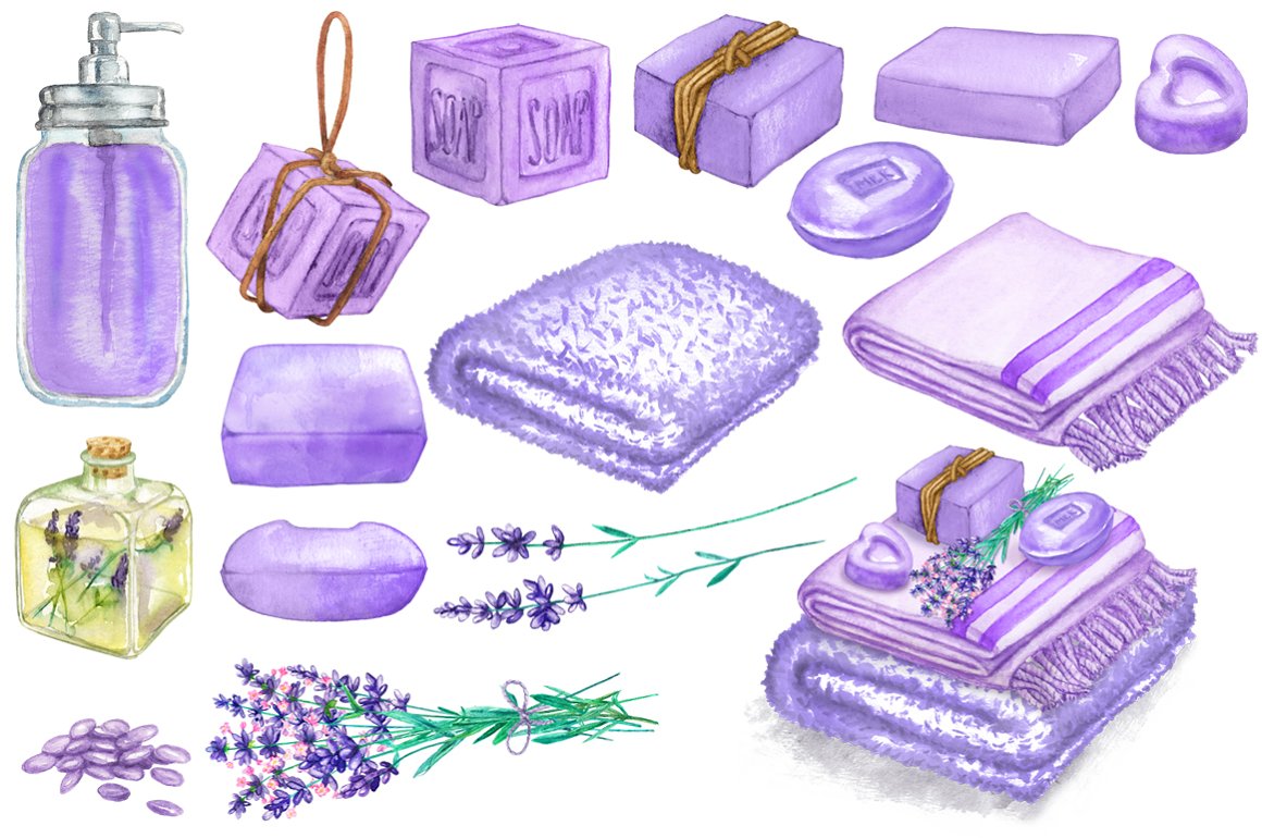 Spa treatments with lavender print.